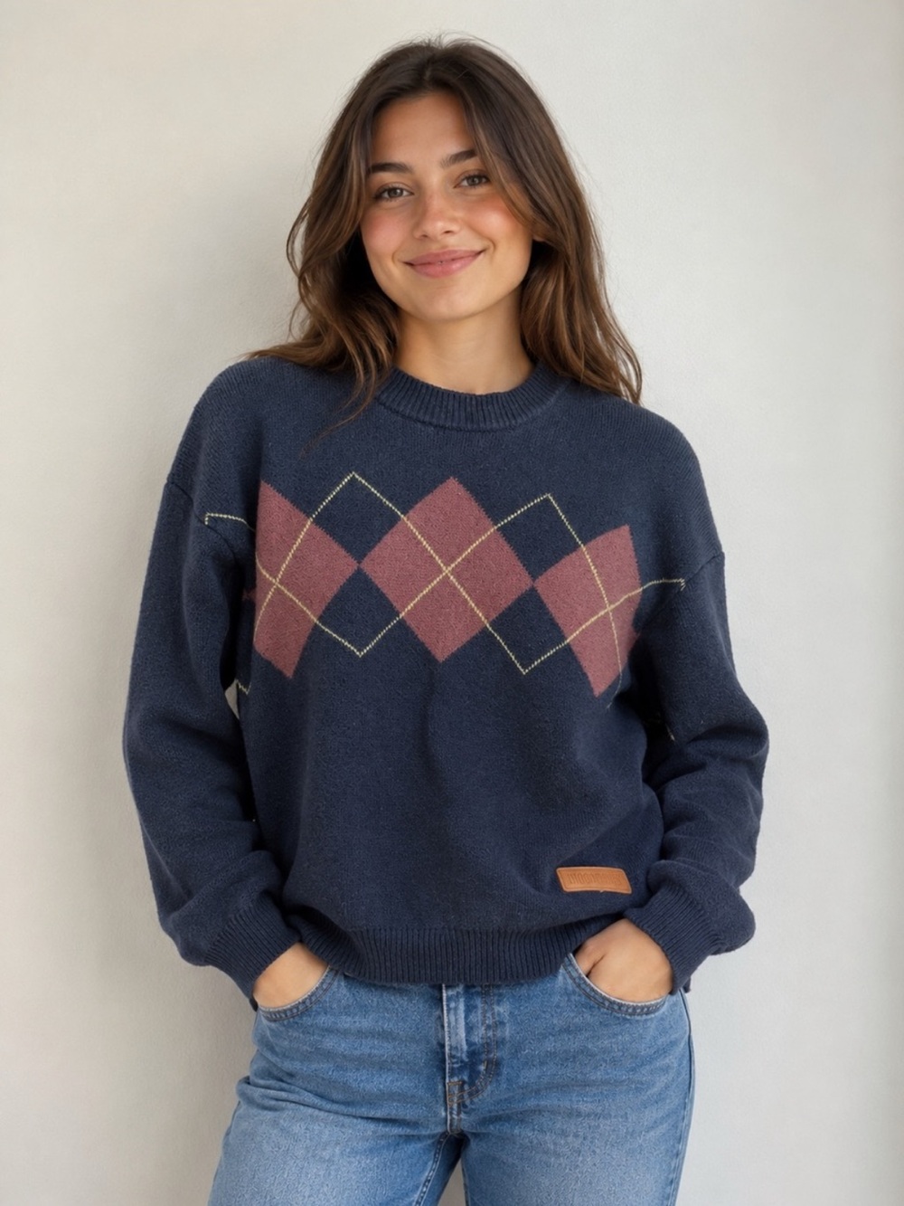 RED (Taylor’s Version) Navy Argyle Knit Sweater Official Taylor Swift Merch XS